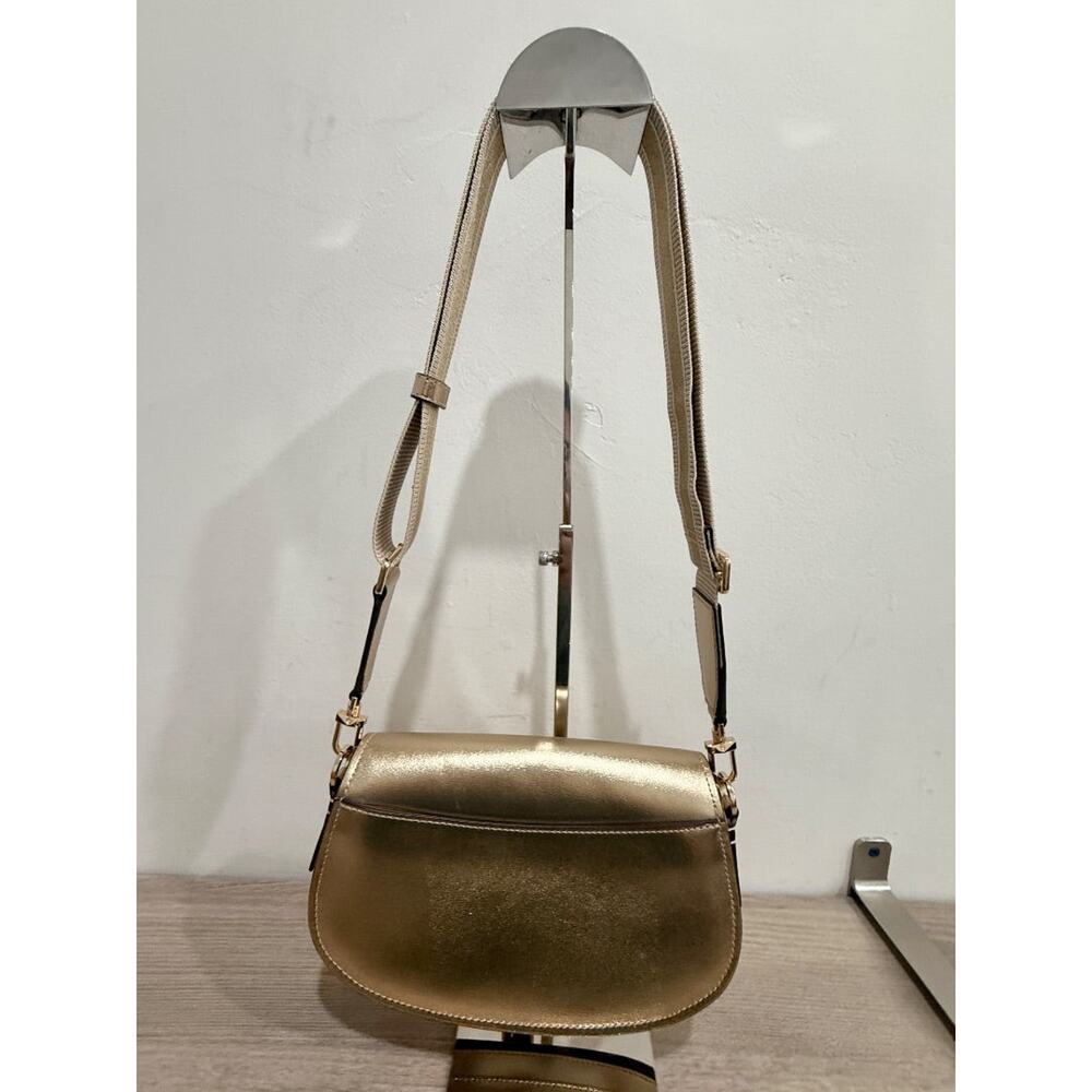 NWT Michael Michael Kors Mila Medium Metallic Leather Messenger Crossbody Bag - Picture 4 of 8